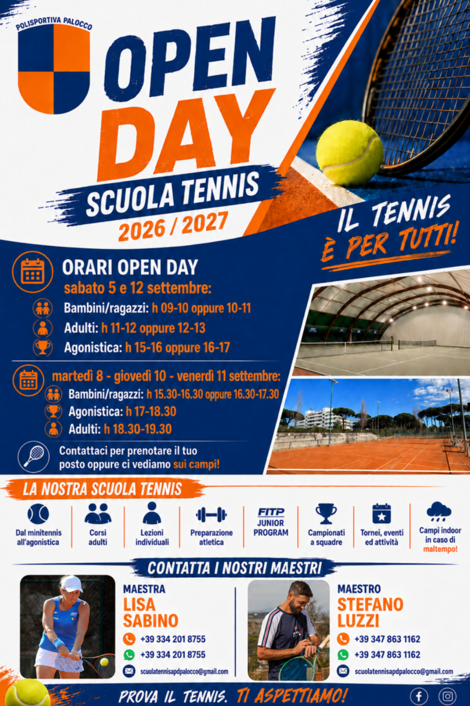 Date e orari open day tennis Palocco